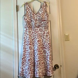 Ann Taylor white/red floral dress